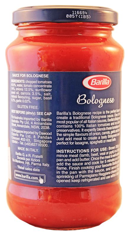 BARILLA BOLOGNESE SAUCE : Forestway Fresh Online Store