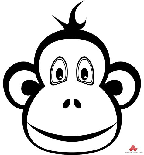 Monkey black and white cute monkey face clipart wikiclipart - WikiClipArt