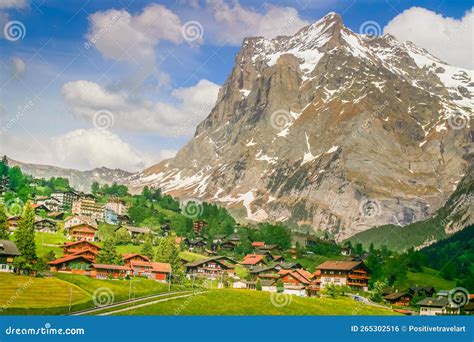 Grindelwald Alpine Village Near Interlaken in the Canton of Bern, Swiss Alps Stock Photo - Image ...