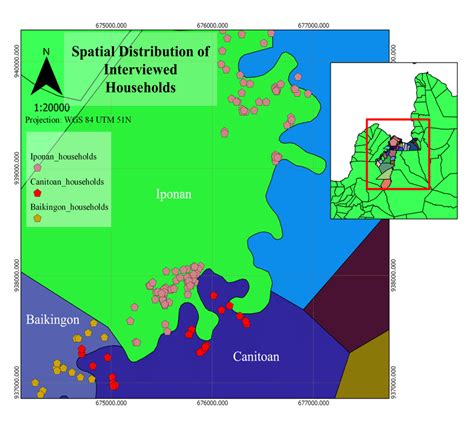 Spatial distribution of interviewed households. | Download Scientific ...