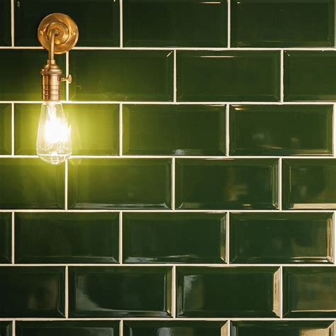 Metro Dark Green Wall Tiles - Crown Tiles | Dark green tile, Dark green ...