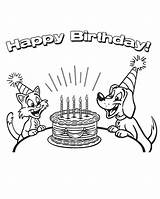 Cartoon coloring Pages Happy birthday Pets sketch template