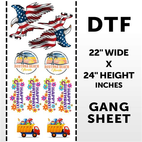 DTF Transfer: 24" Height X 22" Wide Gang Sheet - Tee Transfers USA