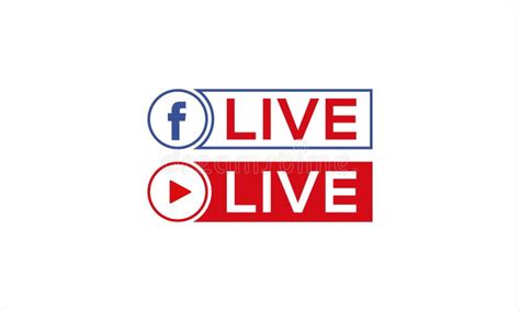 Facebook Live Et Youtube Live Icône Logo Set Vectoriel Illustration ...