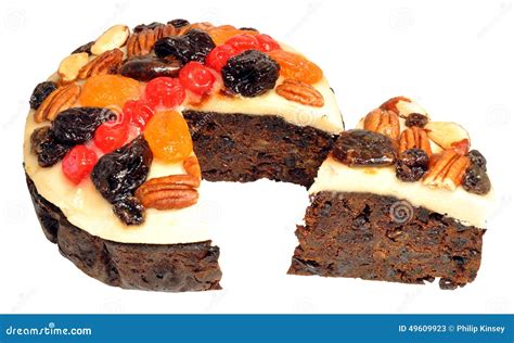 Decorated Fruit Cake stock image. Image of yule, nuts - 49609923