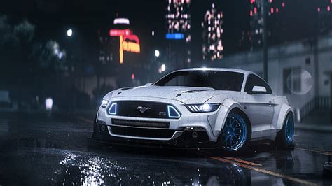 Need For Speed, Ford Mustang, Muscle Car, Video Game, White Car, Need For Speed Payback, HD ...