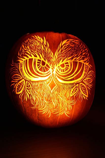 Ginger Rose: Happy Halloween 2016 - Another Owl Pumpkin Carving