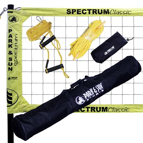 Park & Sun Sports Spectrum Classic: Portable Professional Outdoor Volleyball Net System Yellow ...