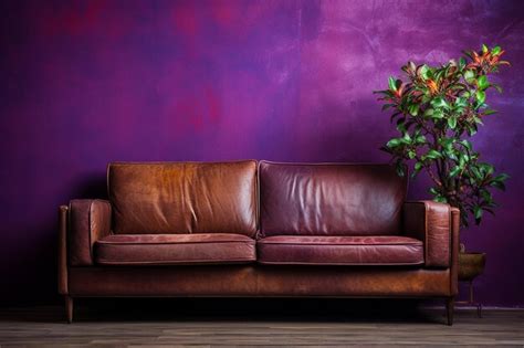 Premium Photo | Sofa with a contrasting accent wall