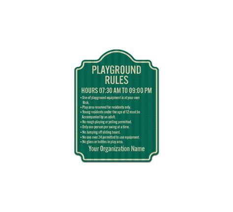 Shop for Playground Rules Safety Sign | Best of Signs