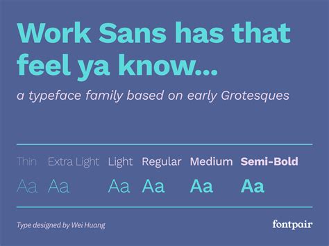 Work Sans - Free Sans-Serif Font - Fontpair