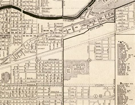 Spokane Map Vintage Map of Spokane City Map Print on Paper | Etsy