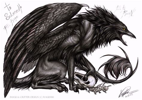 El grimorio de bestias: Valravn Mythical Creatures Art, Mythological ...