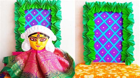 Navratri Decoration Ideas || Simple and Easy Backdrop Decoration ...