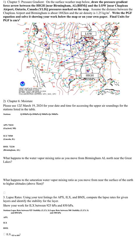 Solved Chapter 5: Pressure Gradient: On the surface weather | Chegg.com