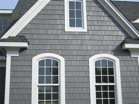 vinyl cedar shakes shake siding images vs cost canada | House exterior, Grey exterior house ...