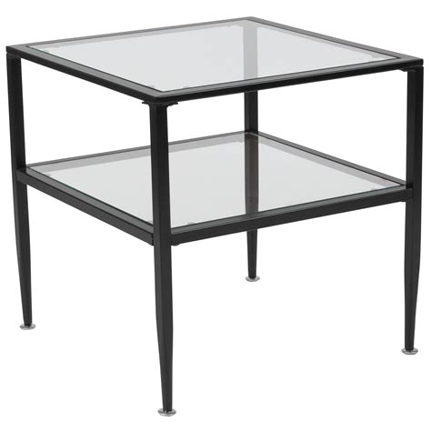 Flash Furniture Newport Collection Glass End Table with Black Metal Frame - Walmart.com