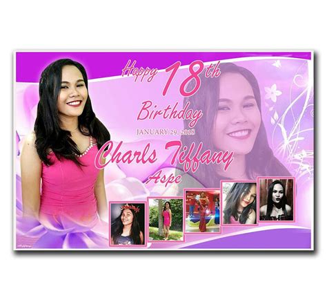 18th birthday Tarpaulin | Birthday tarpaulin design, Tarpaulin design, Glitter invitations birthday