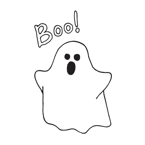 vector illustration in doodle style. small ghost. simple drawing on the ...