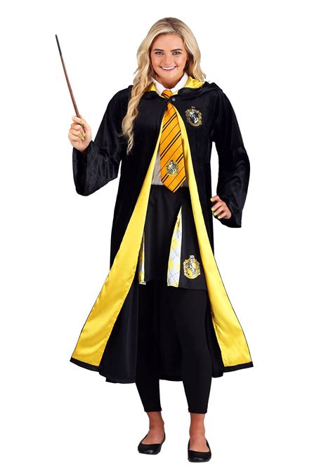 Deluxe Harry Potter Plus Size Hufflepuff Robe Costume For Adults