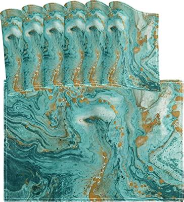 Amazon.com: Blue Grey Placemats Set of 6, Modern Abstract Art Non Slip ...