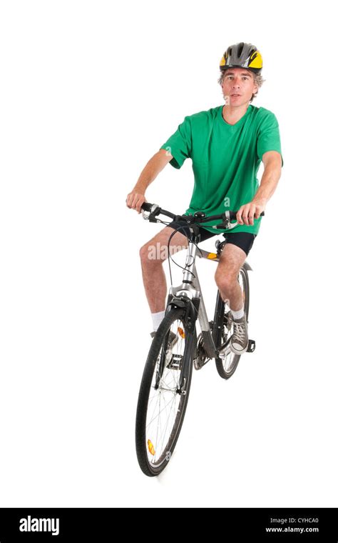 Man on mountain bike in studio Stock Photo - Alamy