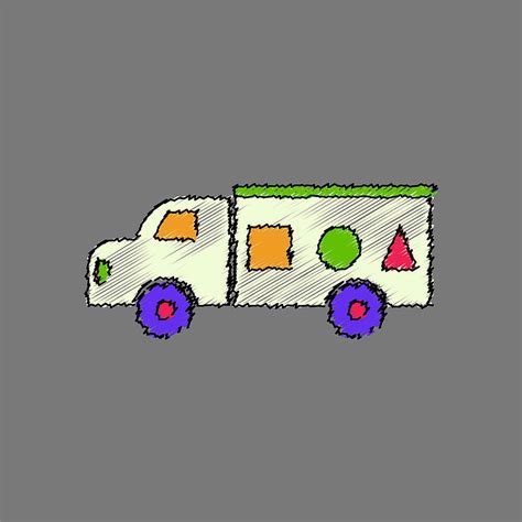 Flat shading style icon kids truck silhouette vector ai eps | UIDownload