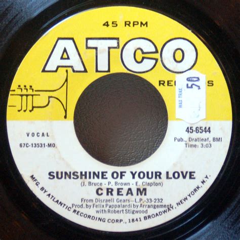 Cream – Sunshine Of Your Love (1968, Vinyl) - Discogs