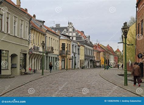 People are Walking by the Old Town of Kaunas, Lithuania Editorial Photo - Image of building ...