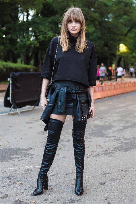 Model poses during Sao Paulo Fashion Week Fall Winter 2017 - Leather ...