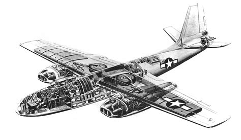 North American B-45 Tornado Cutaway Drawing in High quality