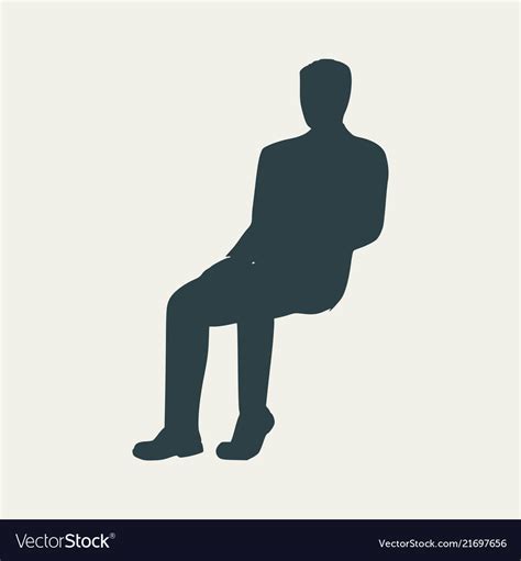 Sitting man silhouette Royalty Free Vector Image