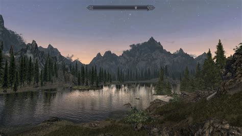 Lake Ilinalta í vesturhluta Falkreath haltu Skyrim. Lake Llinalta in ...