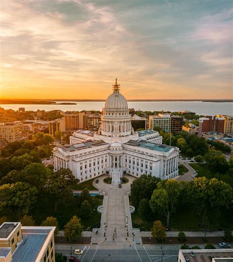 Wisconsin Capitol Sunset Print, Madison Capitol Sunset Print, Madison Isthmus Print, Capitol ...