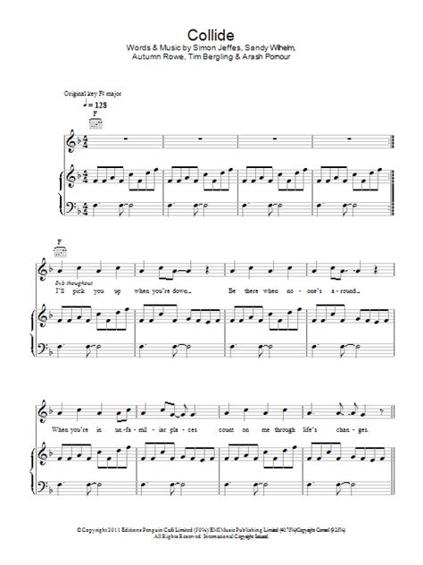 Collide by Leona Lewis Sheet Music for Piano, Vocal & Guitar Chords at ...