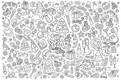 Doodle-a-colorier-facile-bonne-annee-2016-par-balabolka - Doodle Art Kids Coloring Pages