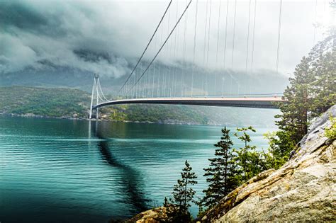 Hardanger Bridge Over Hardangerfjord Norway Scandinavia Stock Photo - Download Image Now - iStock