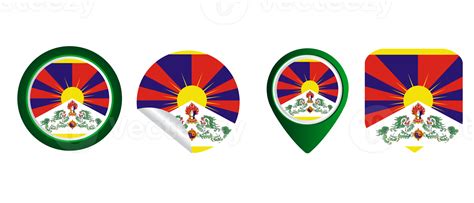 tibet flag flat icon symbol illustration 12892366 PNG