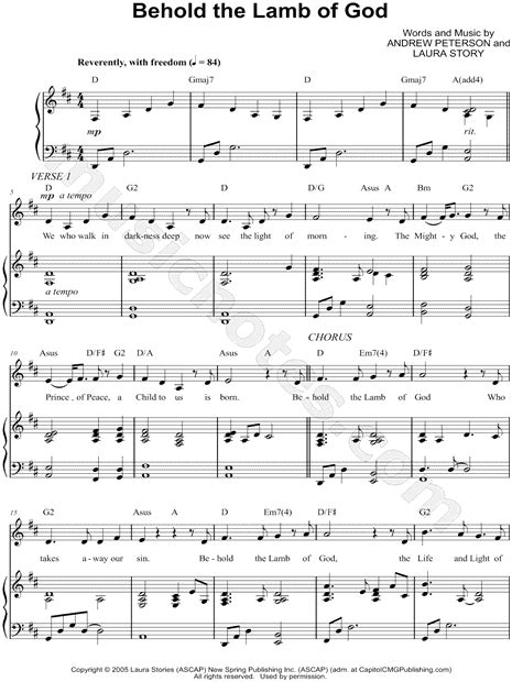 Behold The Lamb Of God Chords Pdf Andrew Peterson Praisecharts | Hot Sex Picture