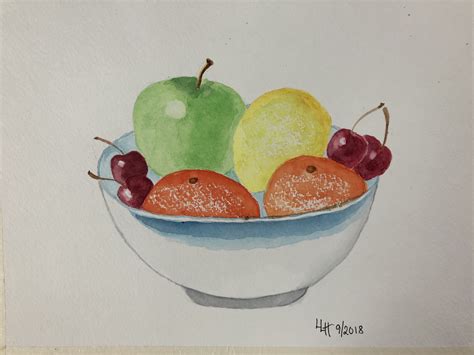 Watercolor fruit bowl Watercolor Fruit, Watercolor Paintings Easy, Fruit Painting, Art Club ...