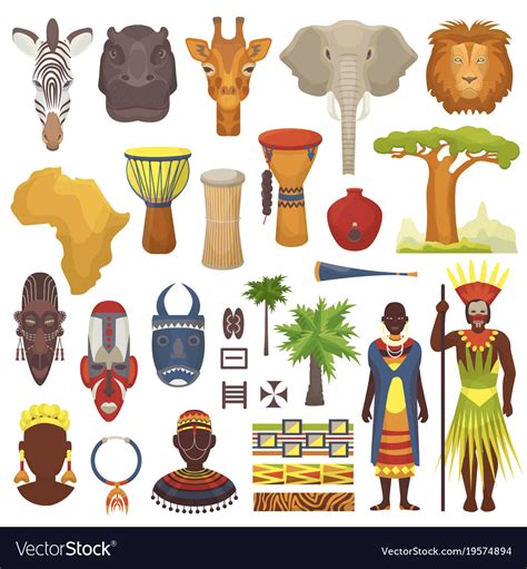 African culture characters in traditional Vector Image