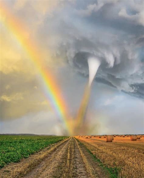 Tornado meets rainbow : r/pics