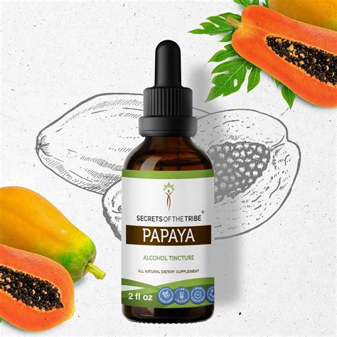 Papaya Tincture Alcohol Extract, Organic Papaya (Carica papaya) Dried Leaf 2 oz - Walmart.com