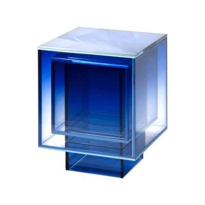 Null Blue Glass Clear Transition Color Coffee Table by Studio Buzao Customizable For Sale at ...