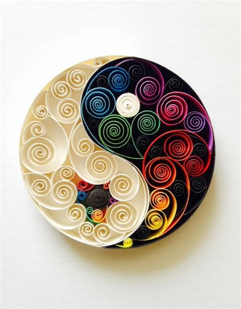 Yin Yang Paper Wall Art-quilled Paper Art-quilling Wall - Etsy India ...