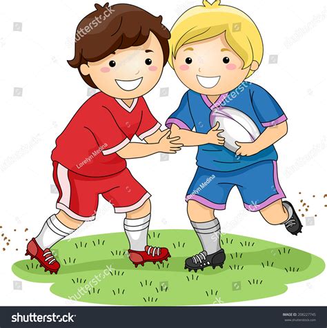 Illustration Featuring Little Boys Dressed Rugby Stock Vector (Royalty ...