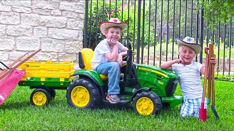 Ride On John Deere Tractor for Kids - Unboxing, Review and Riding - YouTube