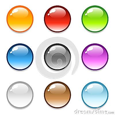 Glossy Round Button Icons Royalty Free Stock Photos - Image: 5171928