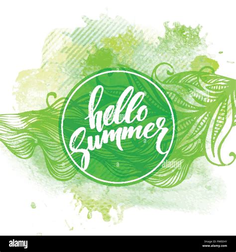 Summer Watercolor Design. Summer Typography Lettering. Vector ...