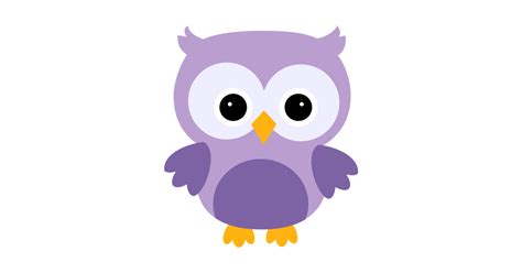 Cute Purple Cartoon Owl - Owl - Sticker | TeePublic